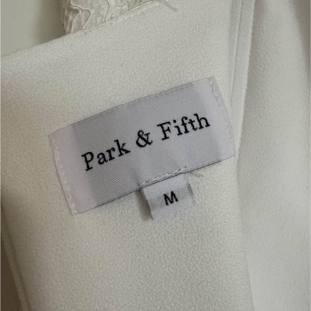 Park & Fifth Medium Neve White Lace Maxi Strapless Dress - Picture 6 of 6